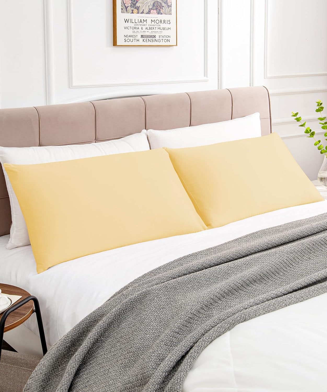 Warmstar Cotton Pillow Cases King Size Set of 2, 600 Thread Count Pillowcases 20x36 Inches, Soft Long Staple Cotton Pillowcases Breathable with Envelope Closure,Mustard Yellow