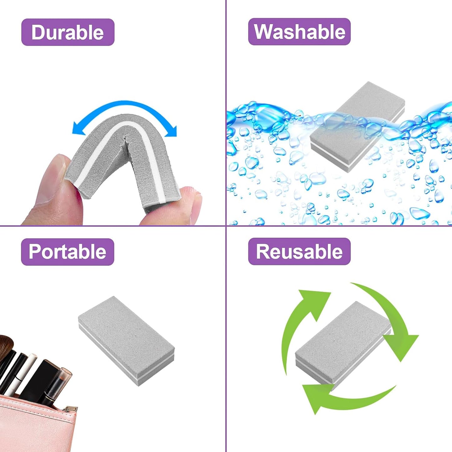 Nail Buffers (30 Pack), Buffer Block Nail File for Acrylic Nails and Natural Nails, 100/180 Grit Small Nail Buffer Block Bulk Buffing Blocks for Nail Buff Professional Manicure File Blocks Set Gray