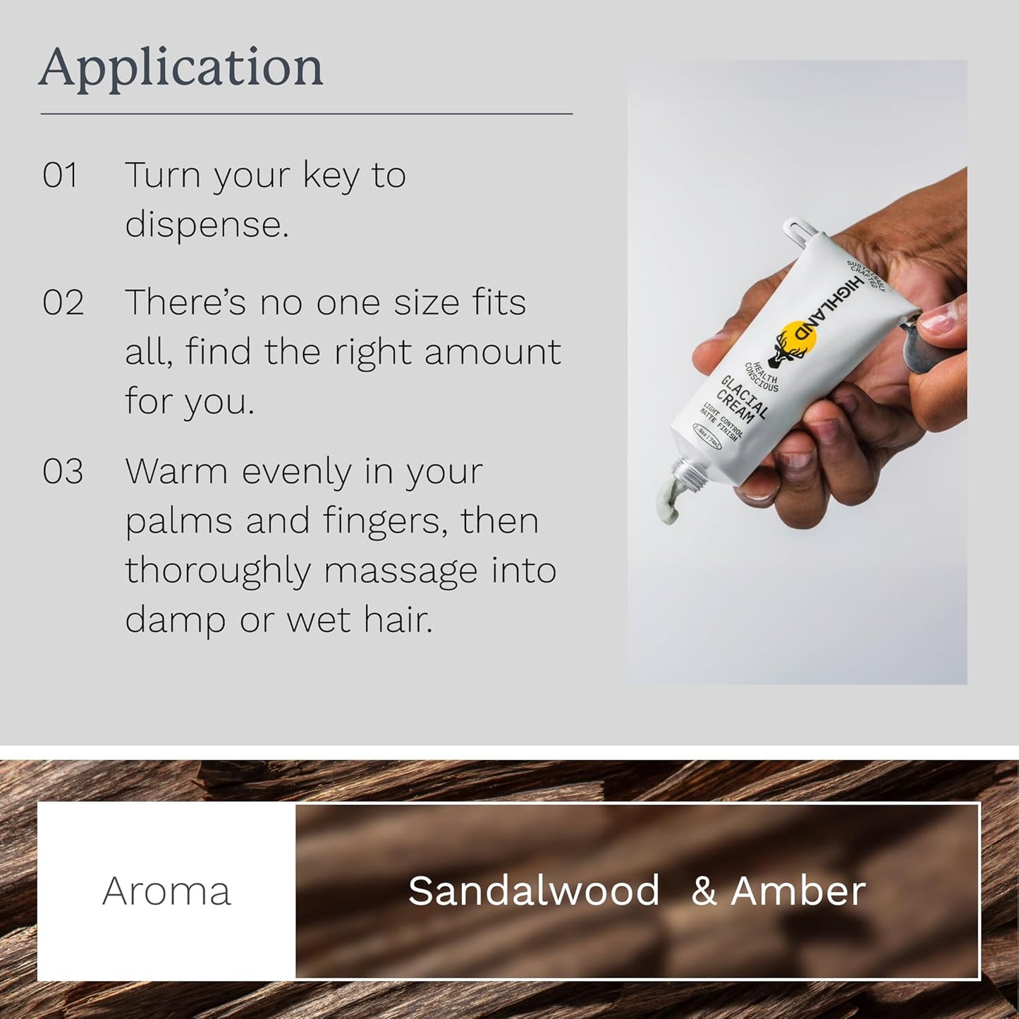 Highland Glacial Cream - Versatile hair styling cream that smooths, de-frizzes, texturizes & boosts curls. Natural, plant-derived, & made for all hair types. (2.5 oz)