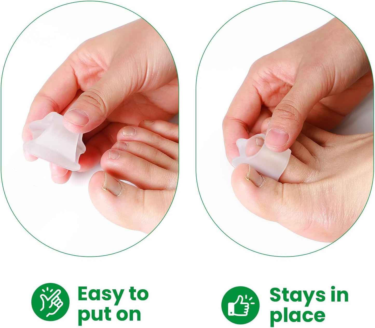 Bukihome Hammertoe Corrector - 6 Pack Toe Straightener to Curled Toes, Broken toe, Bunion Corrector for Women and Men, Large Size (Clear)