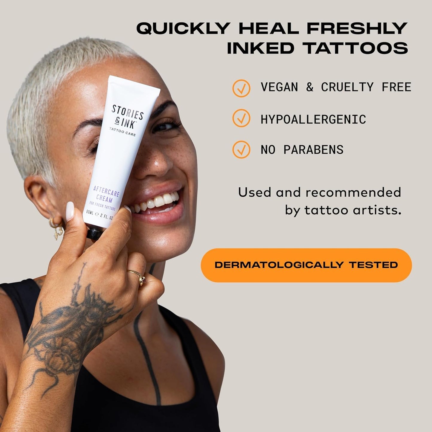 Stories & Ink Tattoo Care | AFTERCARE DUO REGIMEN | Healing Routine for Fresh Tattoos (Aftercare Cream + Aftercare Foam Cleanser), Soothes & Repairs Fresh Tattoos, Fragrance-free