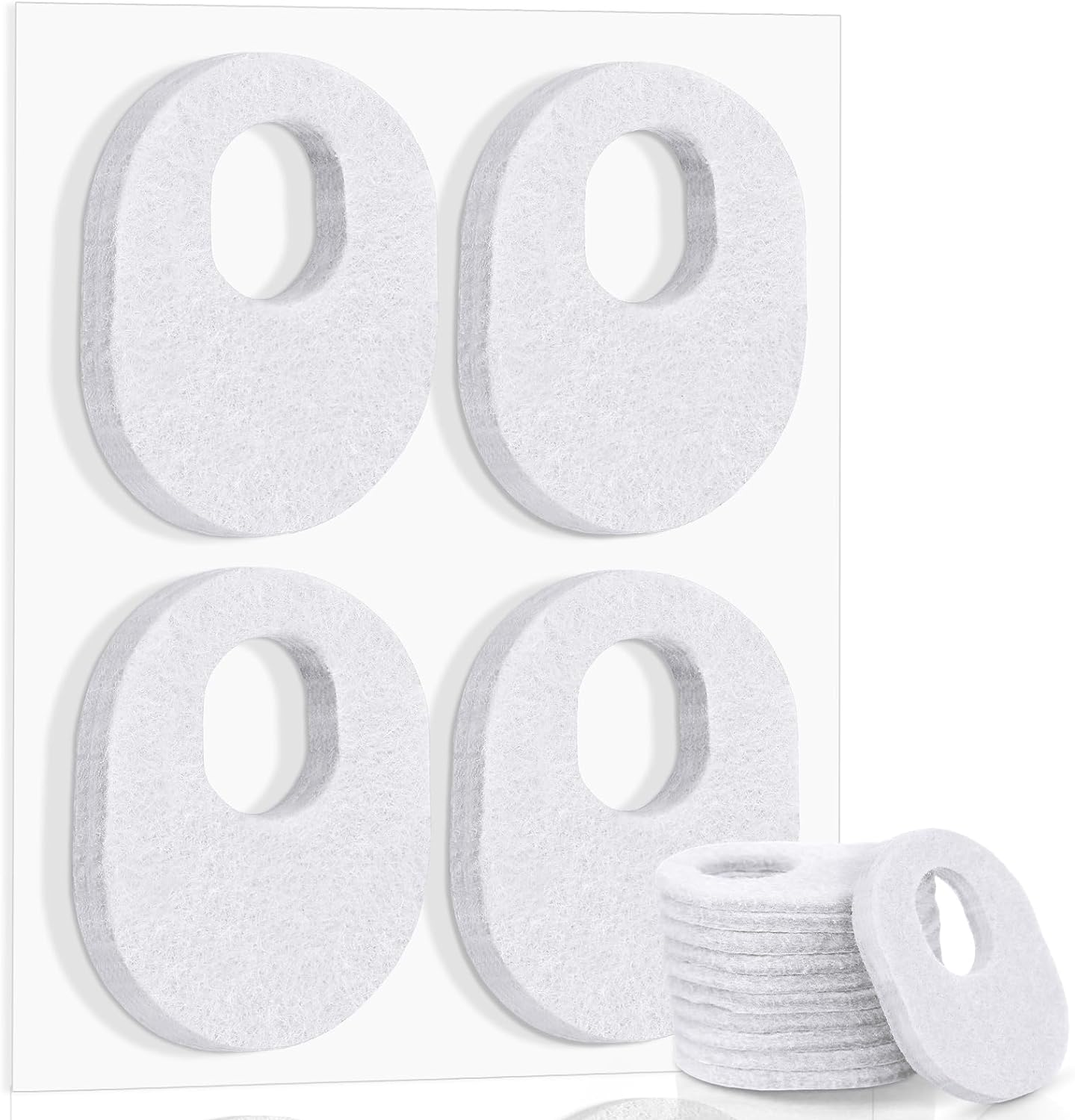 WILLBOND 48 Pack Callus Pads Soft 1/4" Thick Oval Shape Corn Pads 1/8" Felt Callus Cushions Adhesive Corn Protectors for Men Women Feet Toes Pain Relief(White, 1/4 Inch)