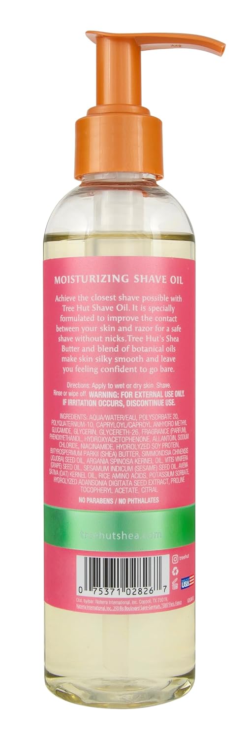 Tree Hut Moisturizing Shave Oil Watermelon, 7.7 fl oz, Gel-to-Oil Formula