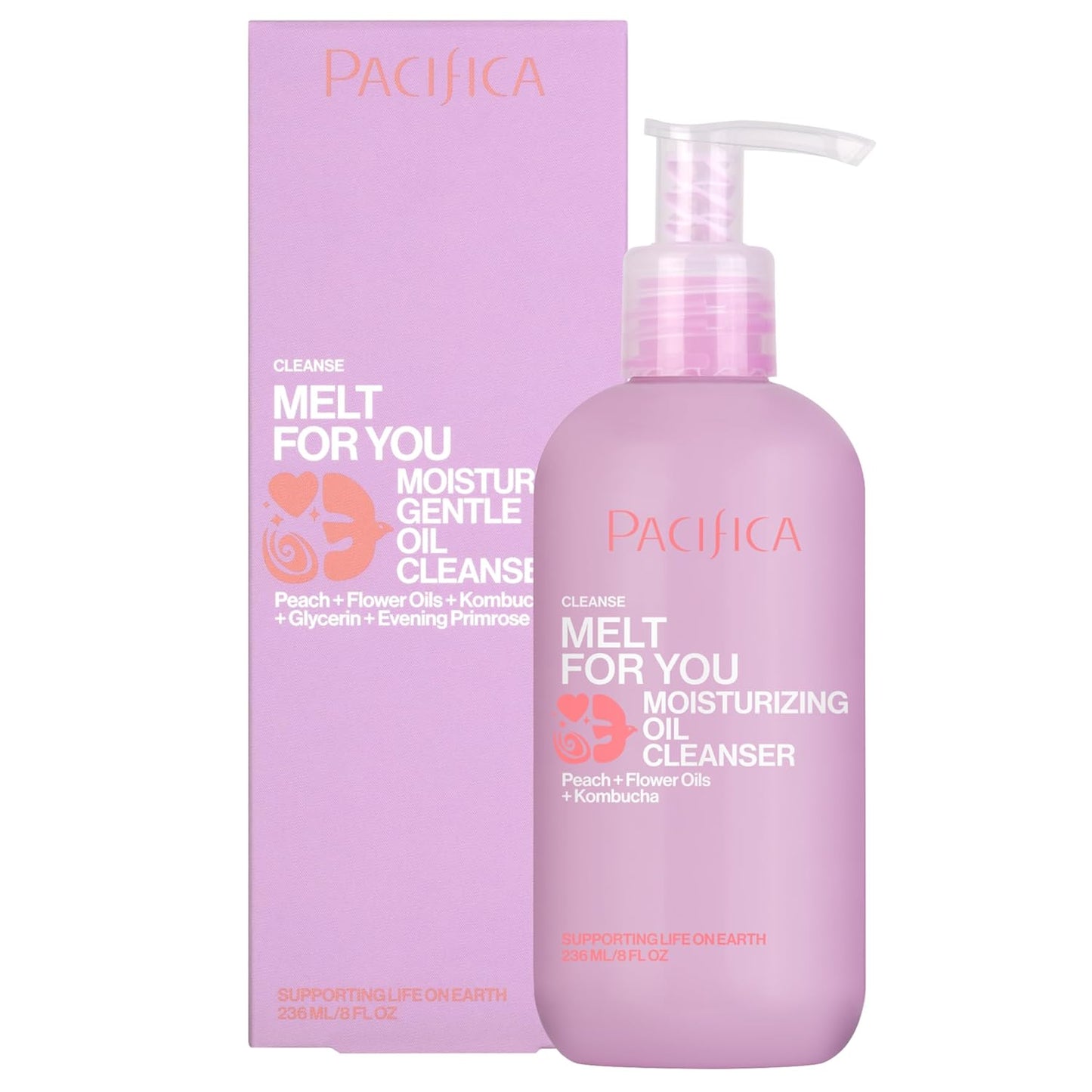 Pacifica Melt For You Facial Cleansing Oil – Hydrating Daily Face Wash & Makeup Remover Oil Cleanser for All Skin Types, Gentle Non-Comedogenic, Vegan, Clean Beauty, Dermatologist Tested 8 fl oz