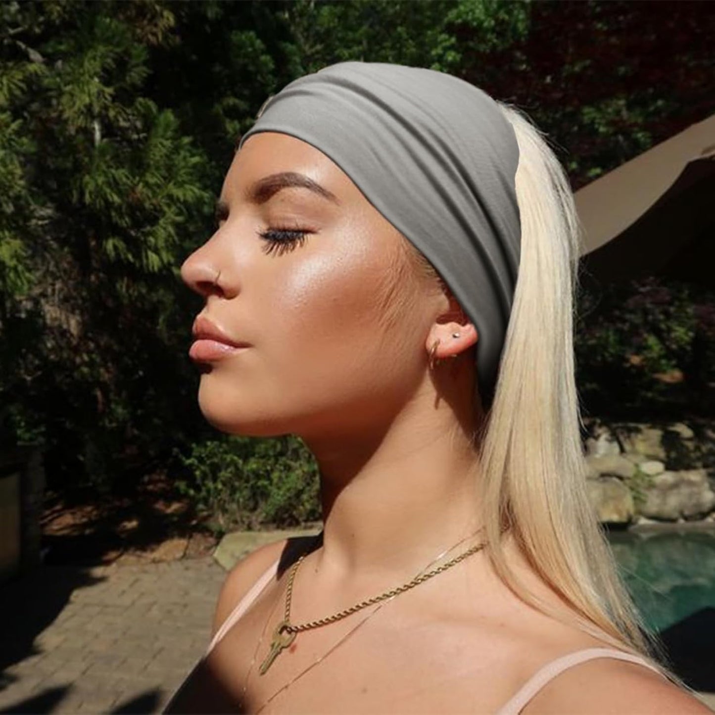 Extra Wide Headbands for Women Large Turban Headband Non Slip Boho Elastic Hairband Hair Twisted Knot Head Bands Accessories