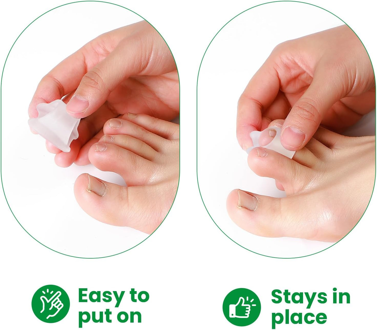 Bukihome Hammertoe Corrector - 6 Pack Toe Straightener to Curled Toes, Broken toe, Bunion Corrector for Women and Men, Medium Size (Clear)