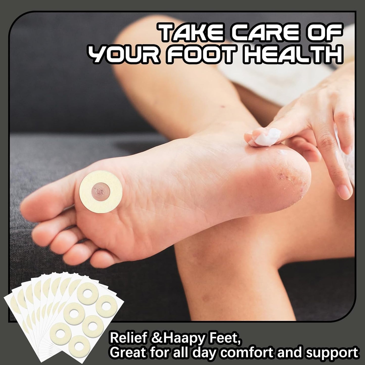 60 Pcs Felt Callus Cushions for Bottom of Foot Round Feet Corn Pads Adhesive Foot Callus Pads Soft Callous Cushions Bulk for Women Men Feet Toes Heel Pain Relief(Beige)