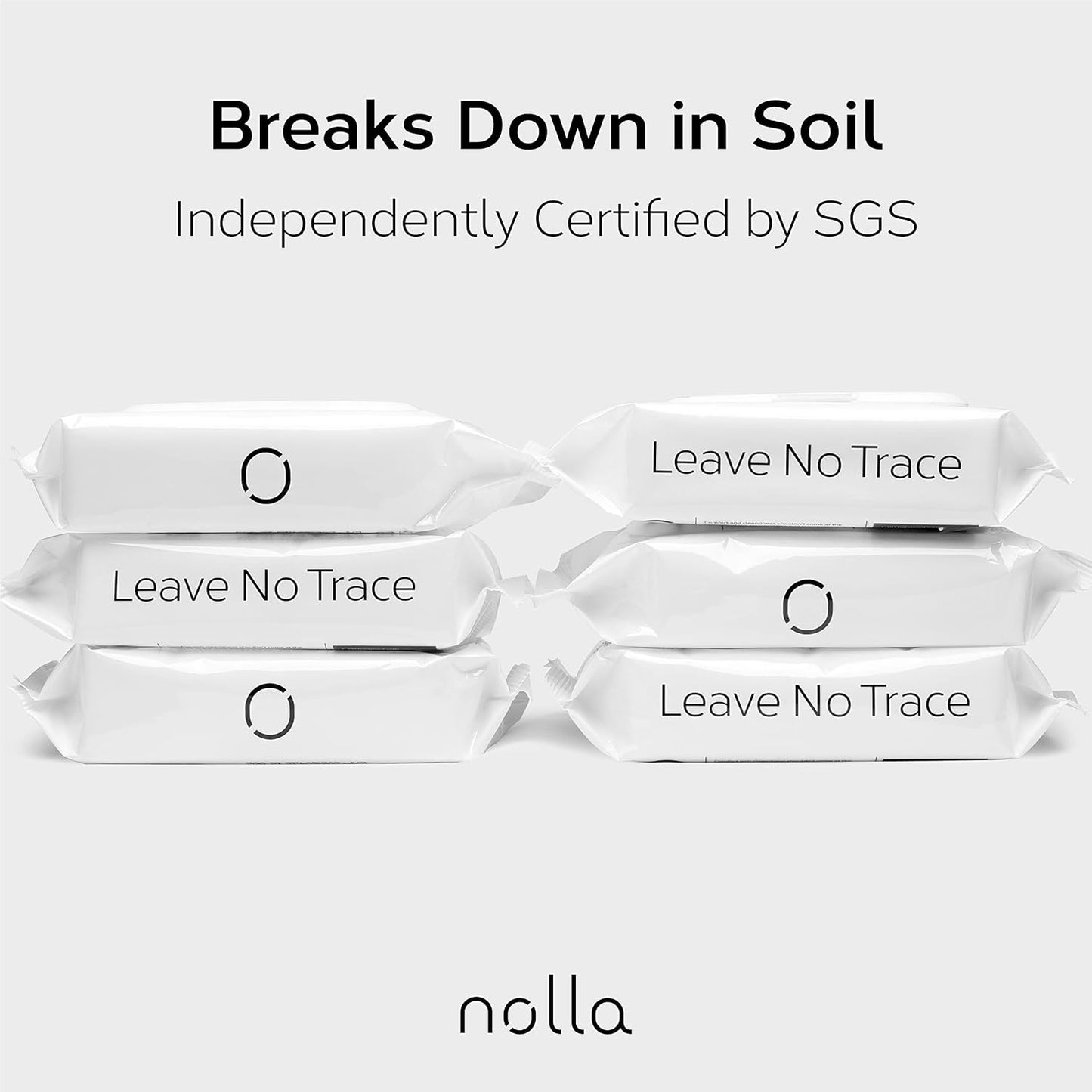 Nolla Flushable Wipes - 100% Plant-Based and Biodegradable - Soft, Unscented + Soothing Aloe and Vitamin E - For Adults and Kids 180 Count (3 Packs of 60)