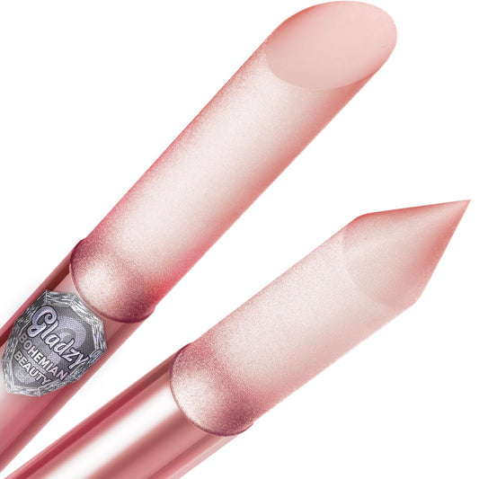 GLADZY Glass Cuticle Pusher - Manicure Cuticle Stick - Crystal Glass Cuticle Remover - Professional Nail Care Tool - Genuine Czech Quality Premium File Set