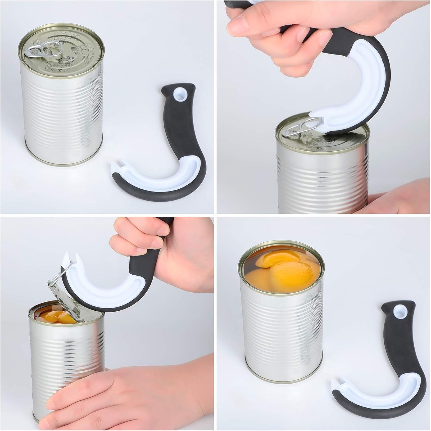 Mudder 2 Pieces Easy Open Ring Pull Can Opener for Soda and Food Cans Easy Grip Pop Opener Manual Ring-pull Helper for Ring Pull Tab Cans Tins Bottles