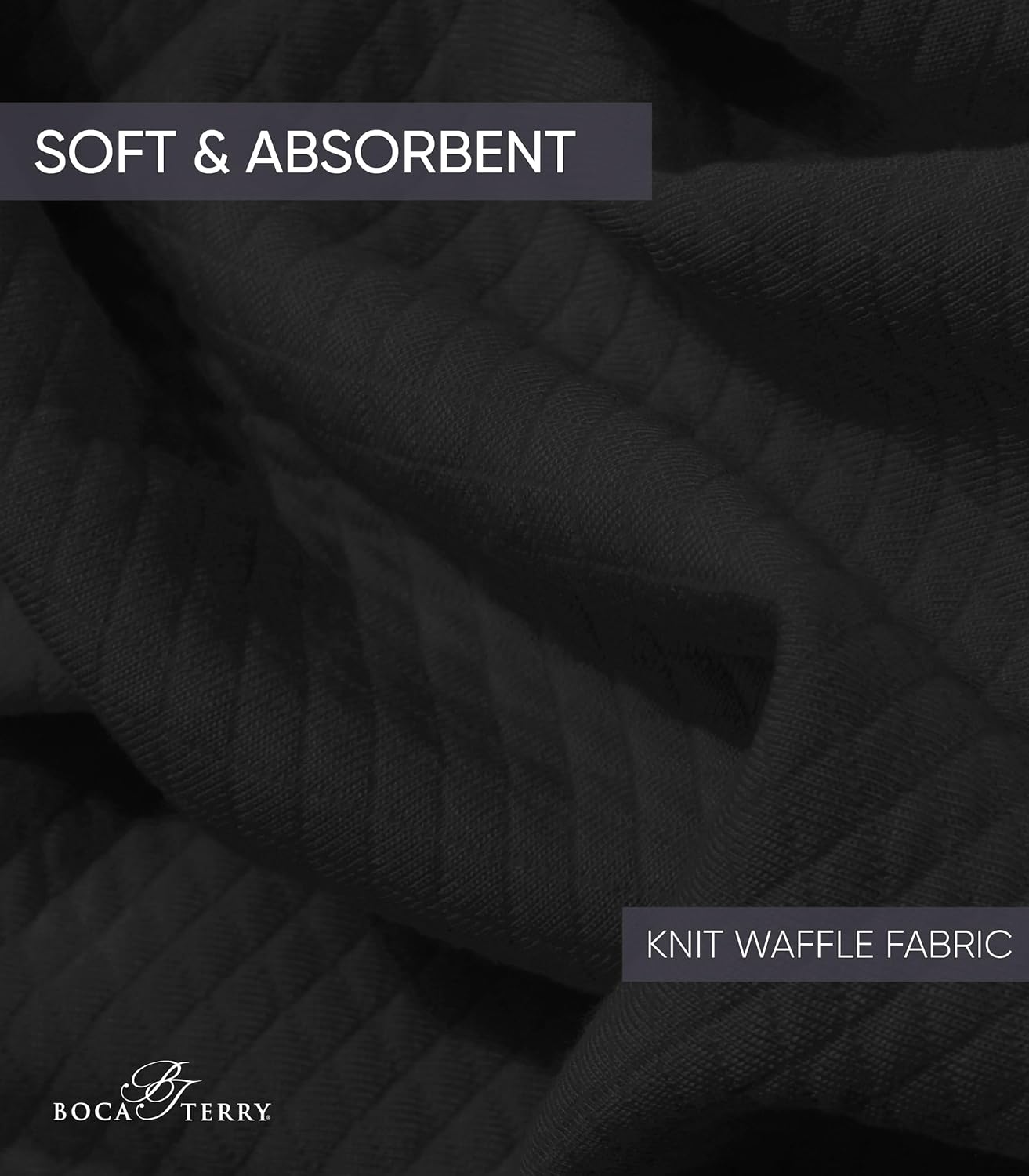 Boca Terry Mens Soft Waffle Knit Robe - Long Spa, Resort & Hotel Bathrobe for Men - Luxury Bath Robe