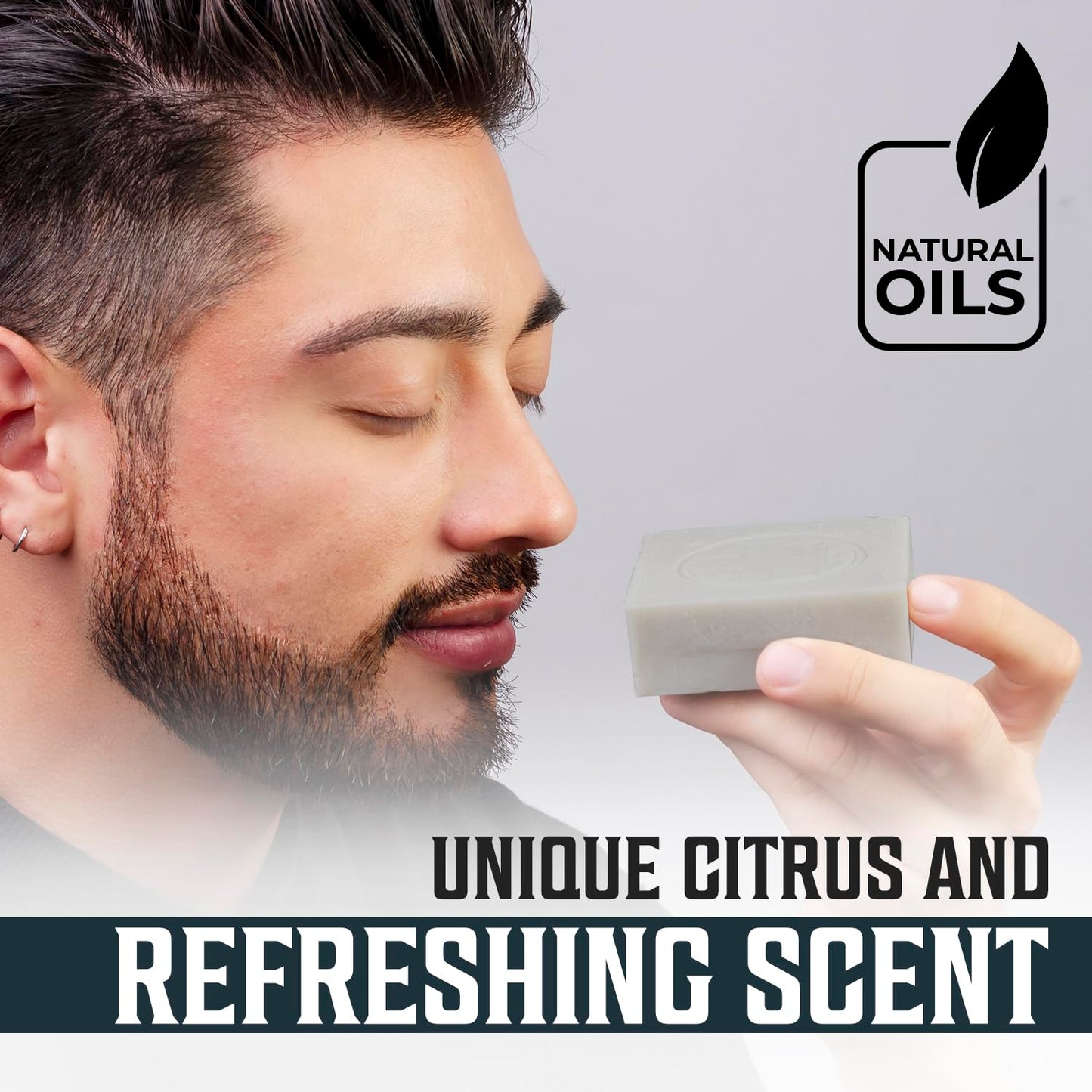 Viking Revolution Peppermint Natural Soap for Men - Eucalyptus Mens Soap Bar with Essential Oils Cold Pressed Bar Soap for Men - Nourishing Mens Bar Soap with Coconut Oil, Shea Oil, Almond Oil(2 Pack)