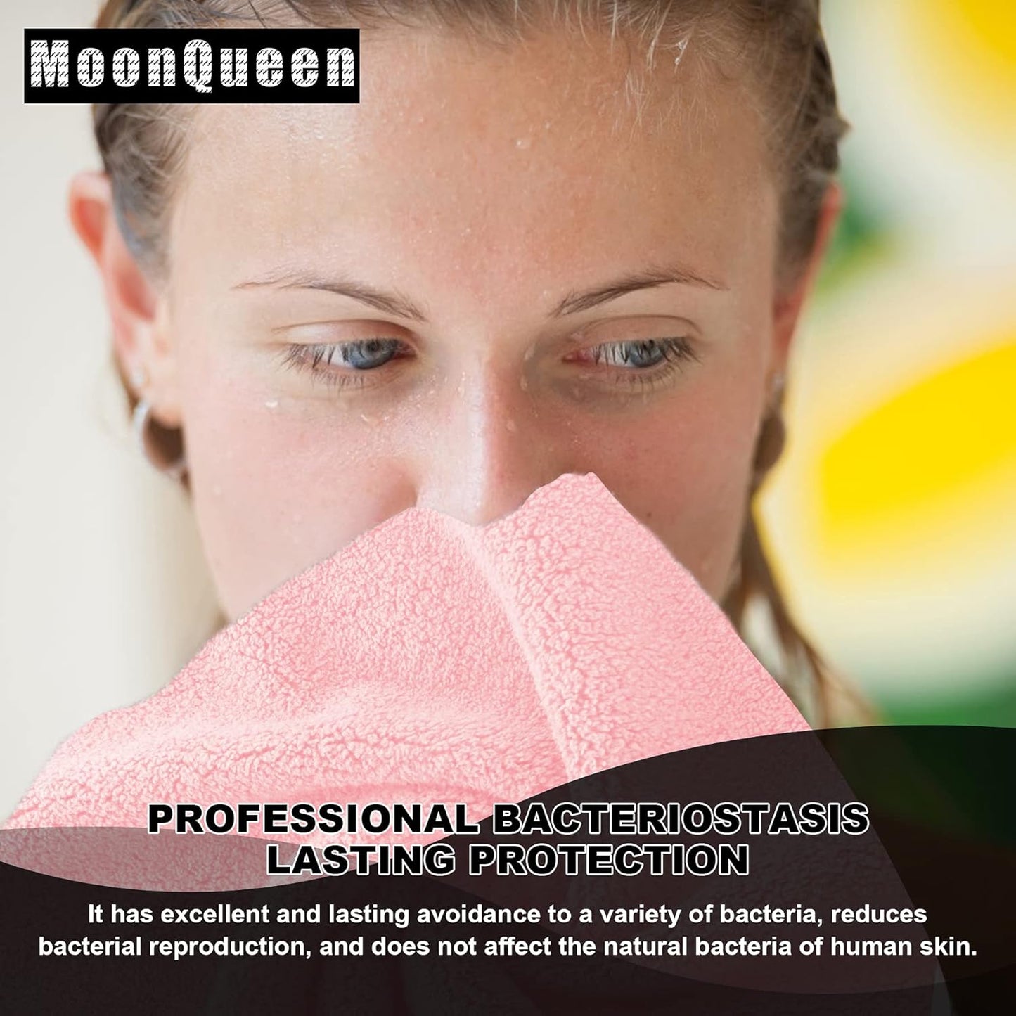 MOONQUEEN Microfiber Facial Cloths Fast Drying Washcloth 12 Pack - Premium Soft Makeup Remover Cloths - Pink