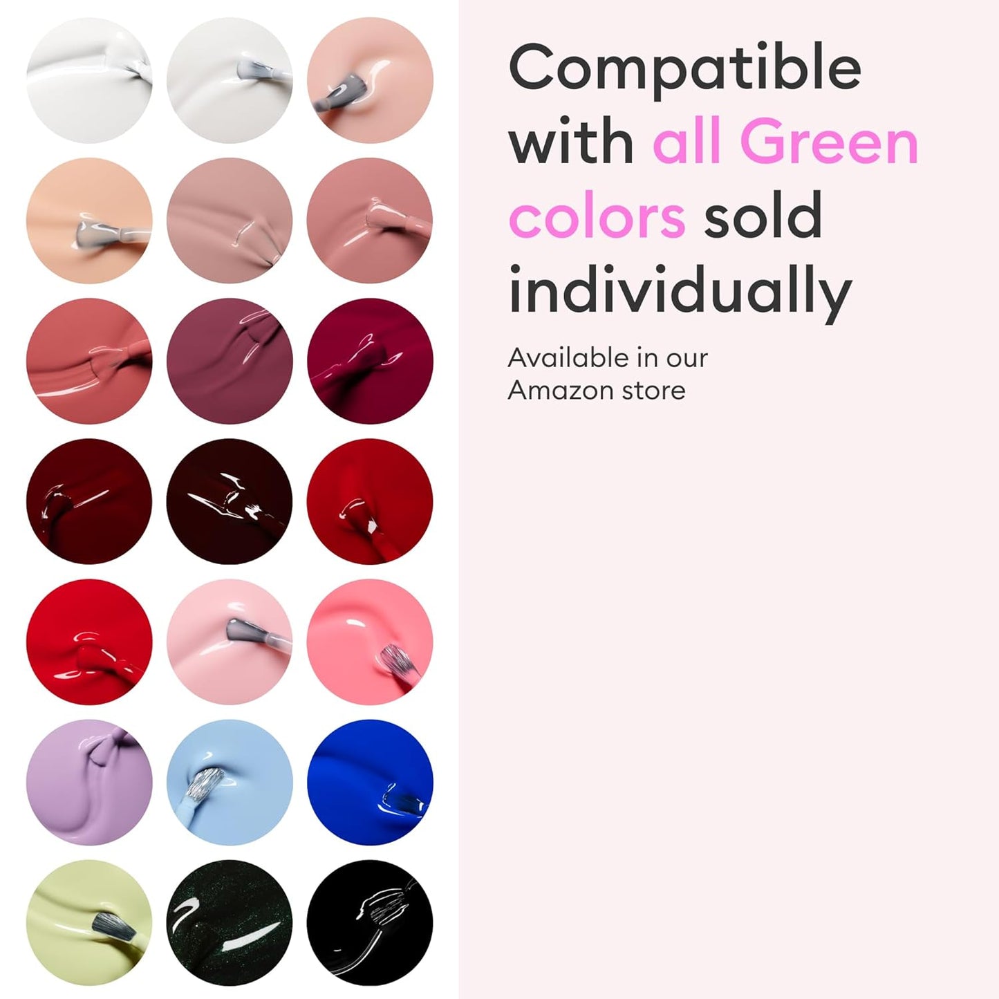 Manucurist Green™ System Holiday Gift Set with Plum - Professional Vegan Plant-Based Manicure Kit: 1 Degreaser, 1 Base Coat, 1 Nail Polish Dark Wine, 1 Top Coat, Dried Drops- Christmas Gifts for Women