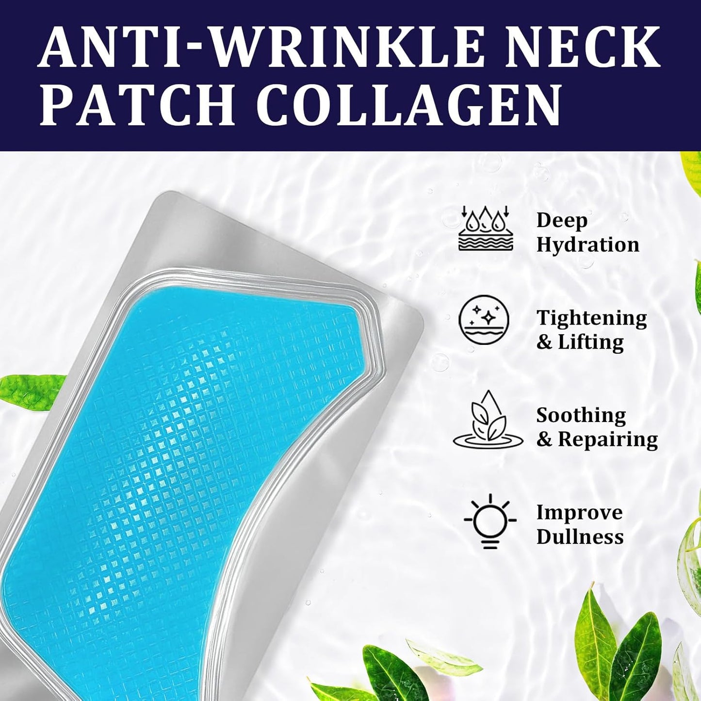 Neck Wrinkle Patches, 5PCS Anti Wrinkle Collagen Tapes Firm and Moisturize Skin for Neck, Natural Plant Extract Formula Improve Fine Lines and Dullness