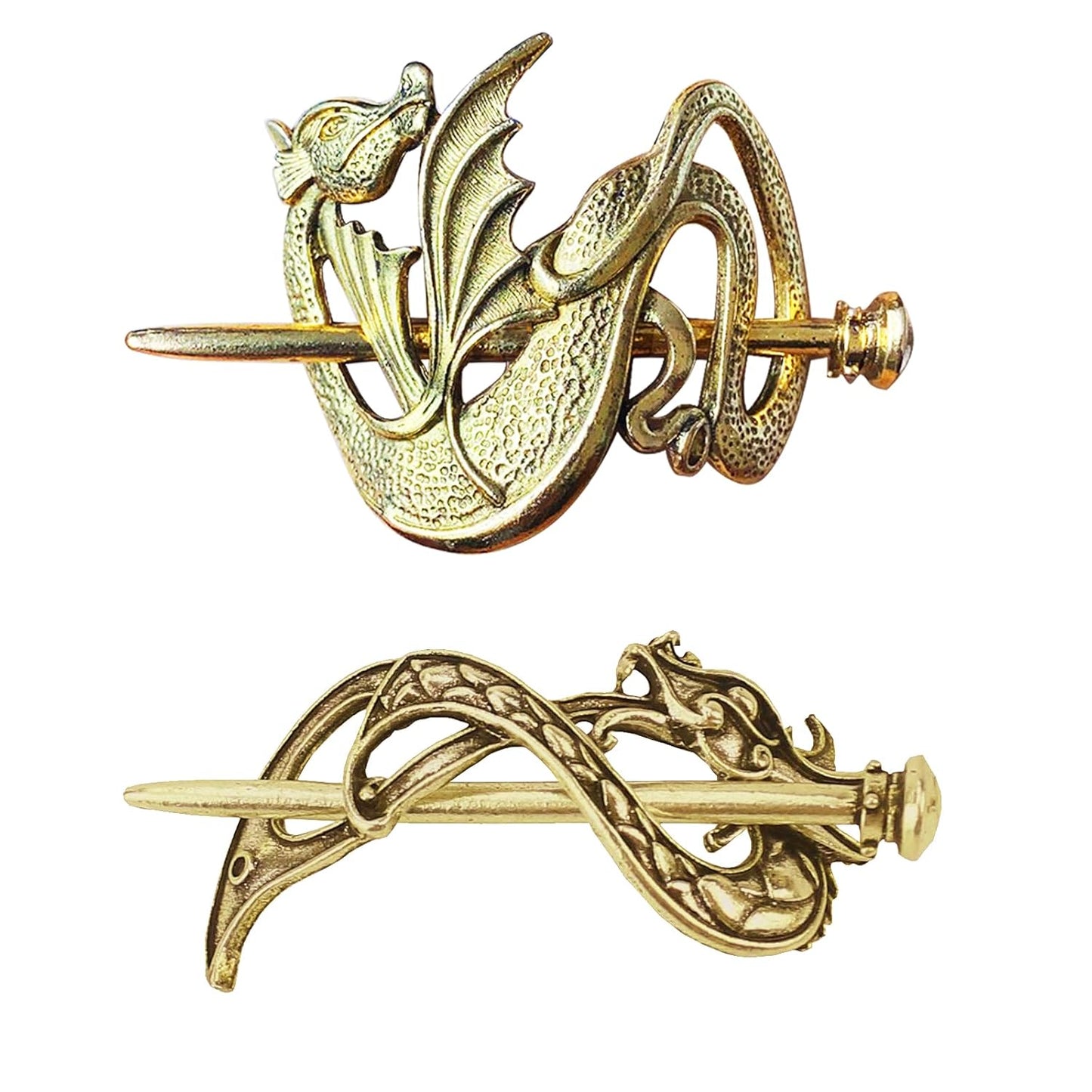 Tinsow 2 Pcs Silver Celtic Hair Slides, Hairpins, Minimalist Hair Claws, Barrettes and Creative Hair Accessories for Women (Style B L)