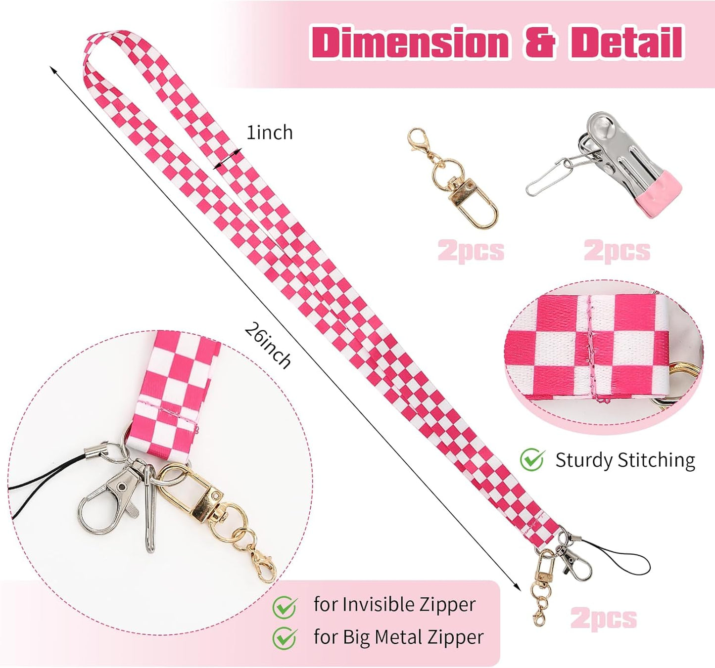 2 Pack Zipper Helper Pull for Dresses - One-Handed Zipper Puller with 3 Hooks for Dresses, Shoes and Boots, Skirts & Bags Zipper Puller Helper Aid for Women, Traveler, Seniors & Long Nails (Pink)
