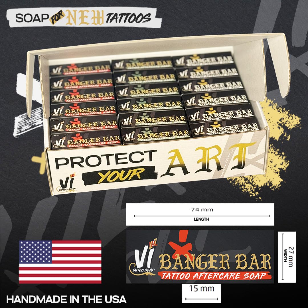 Banger Bars Tattoo Aftercare Bulk Soap – 72 Count Variety Pack | Individually Packaged 0.4oz Bars for Artists, Studios & Shops | Unscented Gentle Cleansing Formulas, Wholesale Supplies