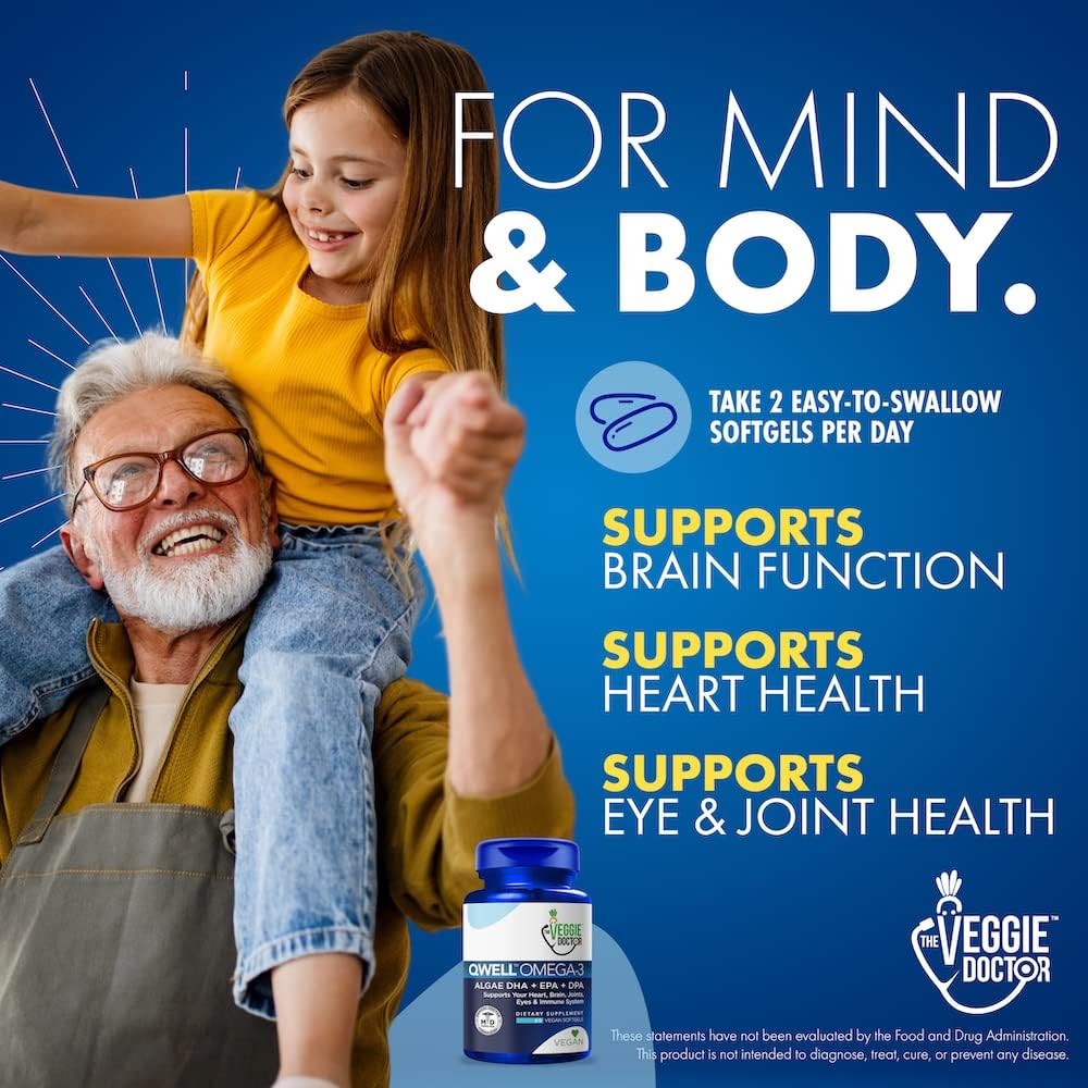 Vegan Omega 3 Supplement – Algae Omega 3 with DHA EPA DPA – Vegan Capsules from Algal – Fish Oil Alternative – Plant-Based Algae Oil Formula – Non-GMO, Carrageenan-Free, High Strength