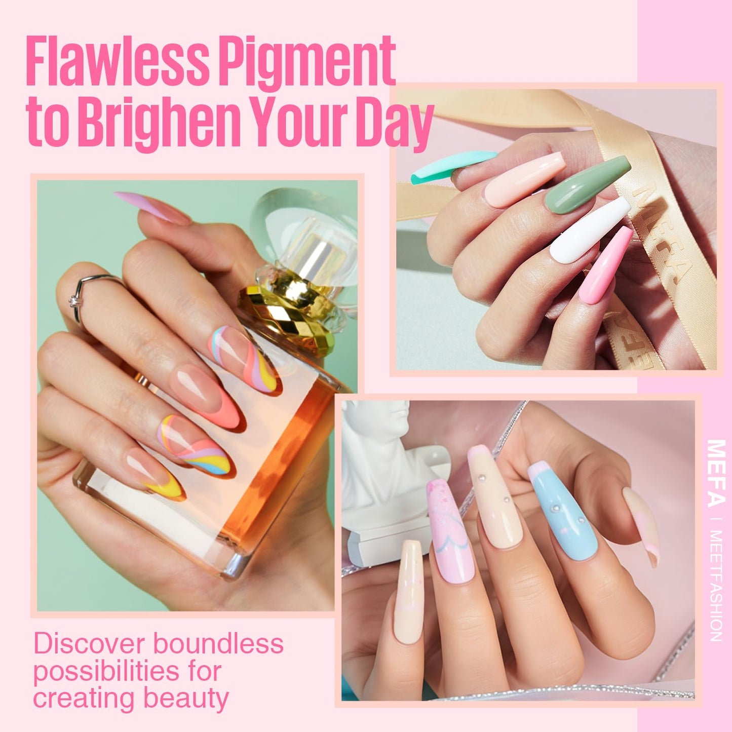 MEFA 60 Pcs Gel Nail Polish Kit with U V Light, 32 Colors Classic Popular Nail Kit Soak Off Nail Polish Gel Set with Matte/Glossy Base Top Coat Easter Decorations Manicure Tools Gifts for Women