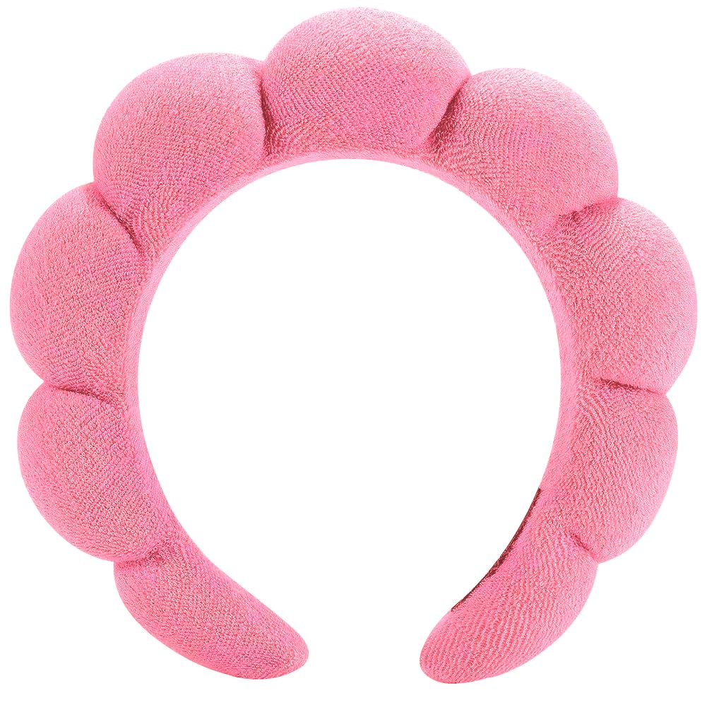 Spa Headbands for Facial Treatments, Makeup Application, and Face Washing - Terry Cloth Headbands with Puffy Design for Skincare and Mask Application