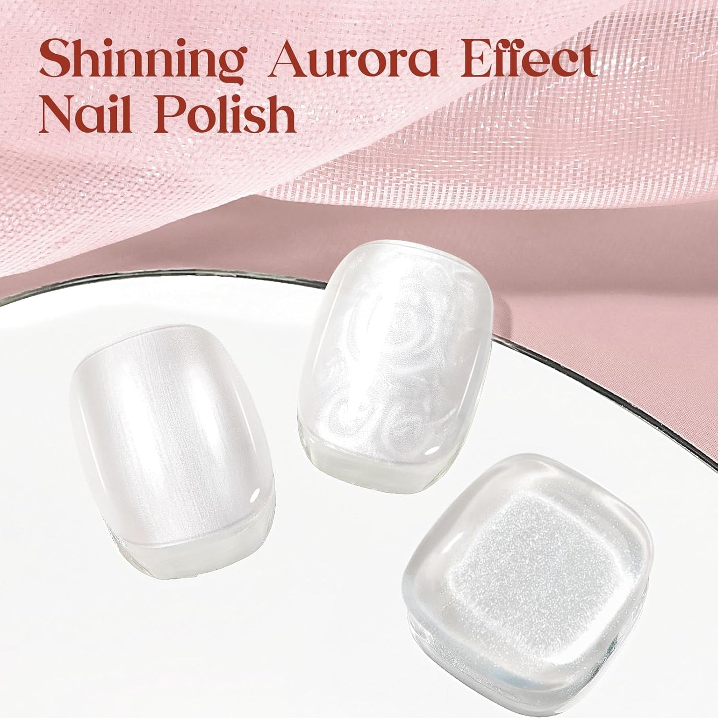 MIZHSE Nail Polish: 15Ml Mermaid Pearl Nail Polish Aurora Milky White Effect Nail Polish, Fingernail and Toenail Polish Glossy Long Lasting Nail Polish Trendy DIY at Home Nail Gift Spree