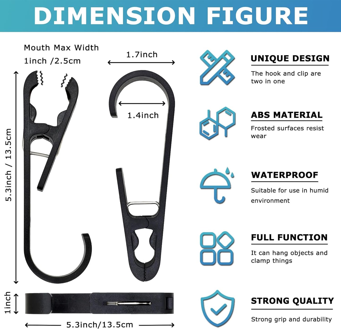 XoYoZo Laundry Hooks with Clips Hanger Closet Organizer Clamps Socks Boot Bras Towels for Bathroom Wardrobe Kitchen Office 4Pcs (Yellow)