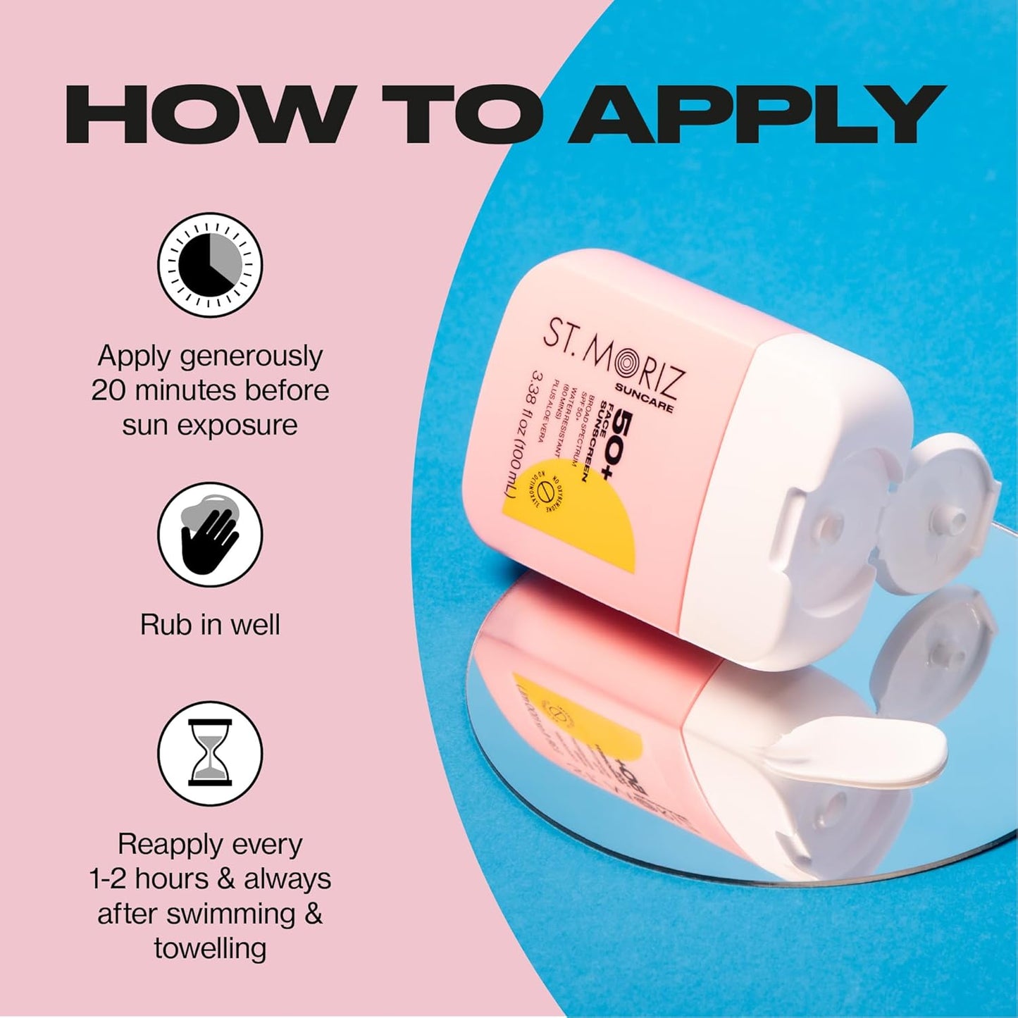 St Moriz Suncare SPF - Sunscreen - Broad Spectrum Protection Water Resistant Sunscreen Moisturizing Lotion + Vitamin E - Oxybenzone & Octinoxate Free - Vegan - Face, 50, Sun Protection Factor (SPF)