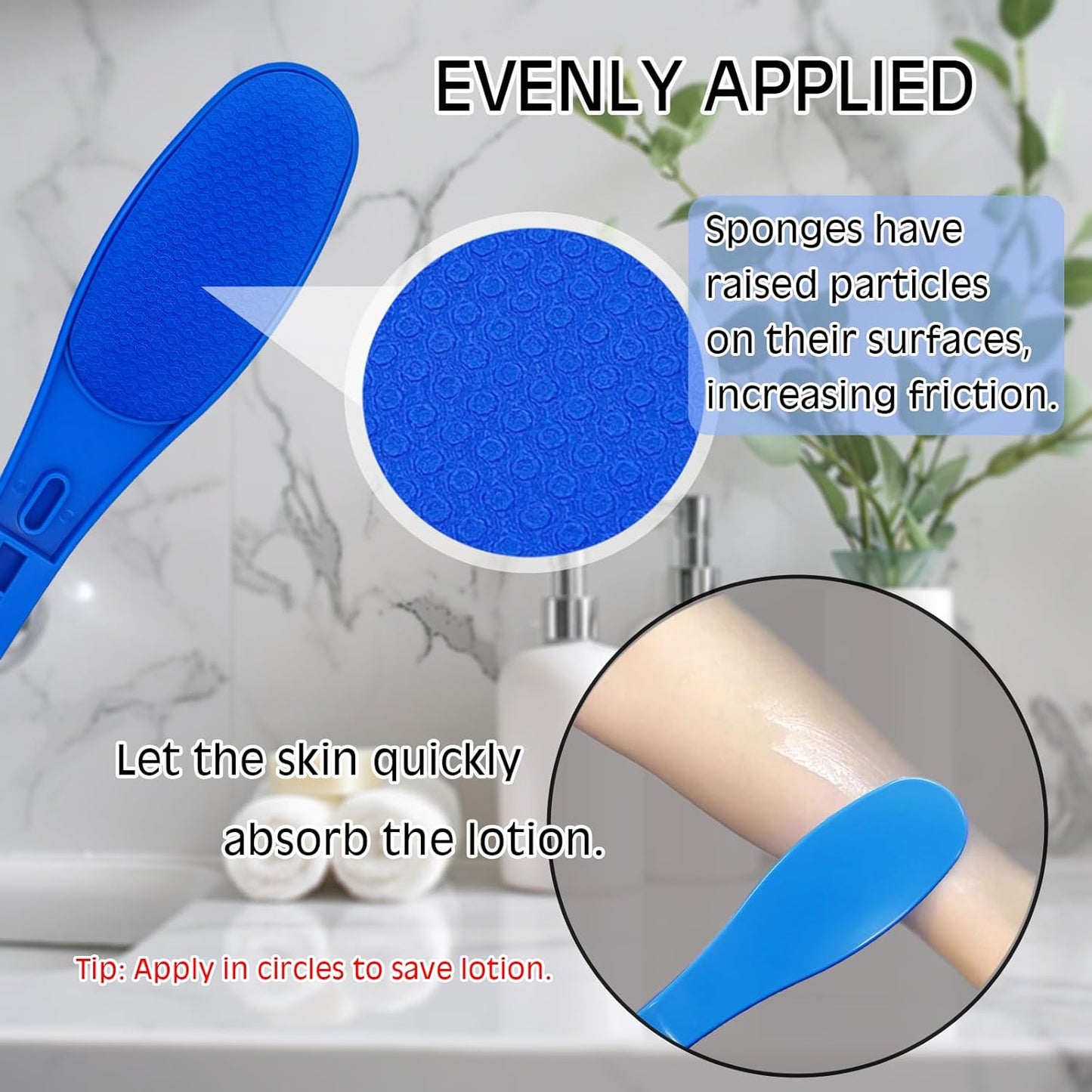 SFFTCYY&ZGTJ Lotion applicator for Back,back lotion applicator,back scratcher for women,gifts for seniors,tanning mit,back washer,applicator pads,back tanning applicator,manitas para rascar la espalda