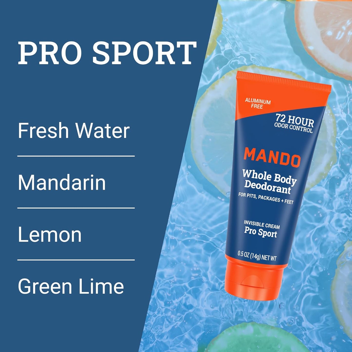 Mando Whole Body Deodorant For Men - XS Travel-Sized Invisible Cream Tube - 72-Hour Odor Control - Aluminum-Free, Baking Soda-Free - 0.5 ounce Tubes (Pack of 2) - Bourbon Leather and Pro Sport Scents