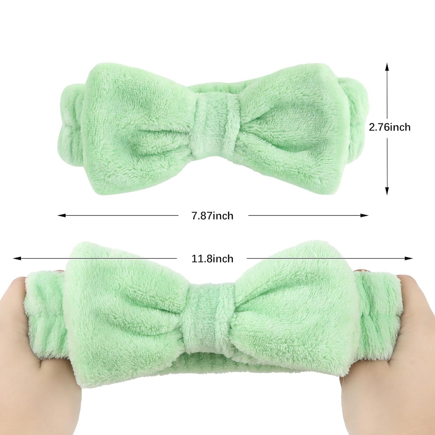 CIEHER 8 Pcs Hairband Set for Bachelorette Party Favors - 1 White + 7 Green, Hair Accessories for Bride Bridesmaid, Securing Hair for Skincare Makeup Headbands Face Wash Headbands for Women