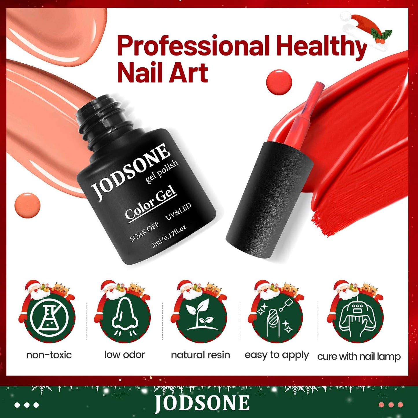 JODSONE Gel Nail Set 20+3 Colors High Shine Gorgeous Gel Polish Base Top Matte Coat Nice Gifts Show Charm