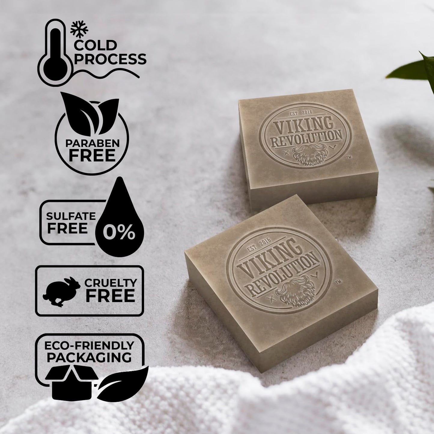 Viking Revolution Sandalwood Natural Soap for Men - Mens Soap Bar with Essential Oils Cold Pressed Bar Soap for Men - Nourishing Mens Bar Soap with Coconut Oil, Shea Oil, Almond Oil (2 Pack)