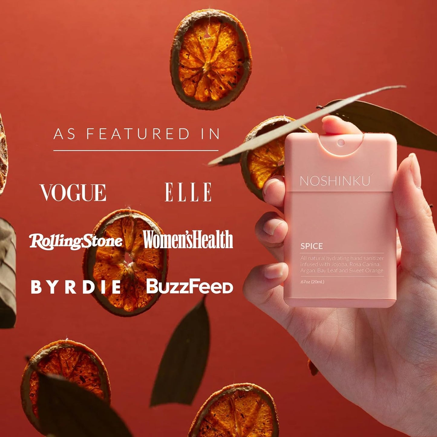 Noshinku Spice Pocket Hand Sanitizer Refill Kit: Refill Pouch + Sprayer Bundle | Organic Antibacterial Sanitizing Mist with Moisturizing Oils | FDA Registered | 70% Sugarcane Derived Alcohol