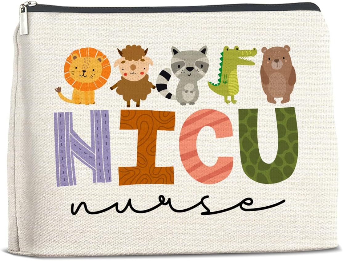 Nicu Nurse Makeup Bag Gifts for Women Nursing Gift Nicu Nurse Cosmetic Bag Zipper Pouch