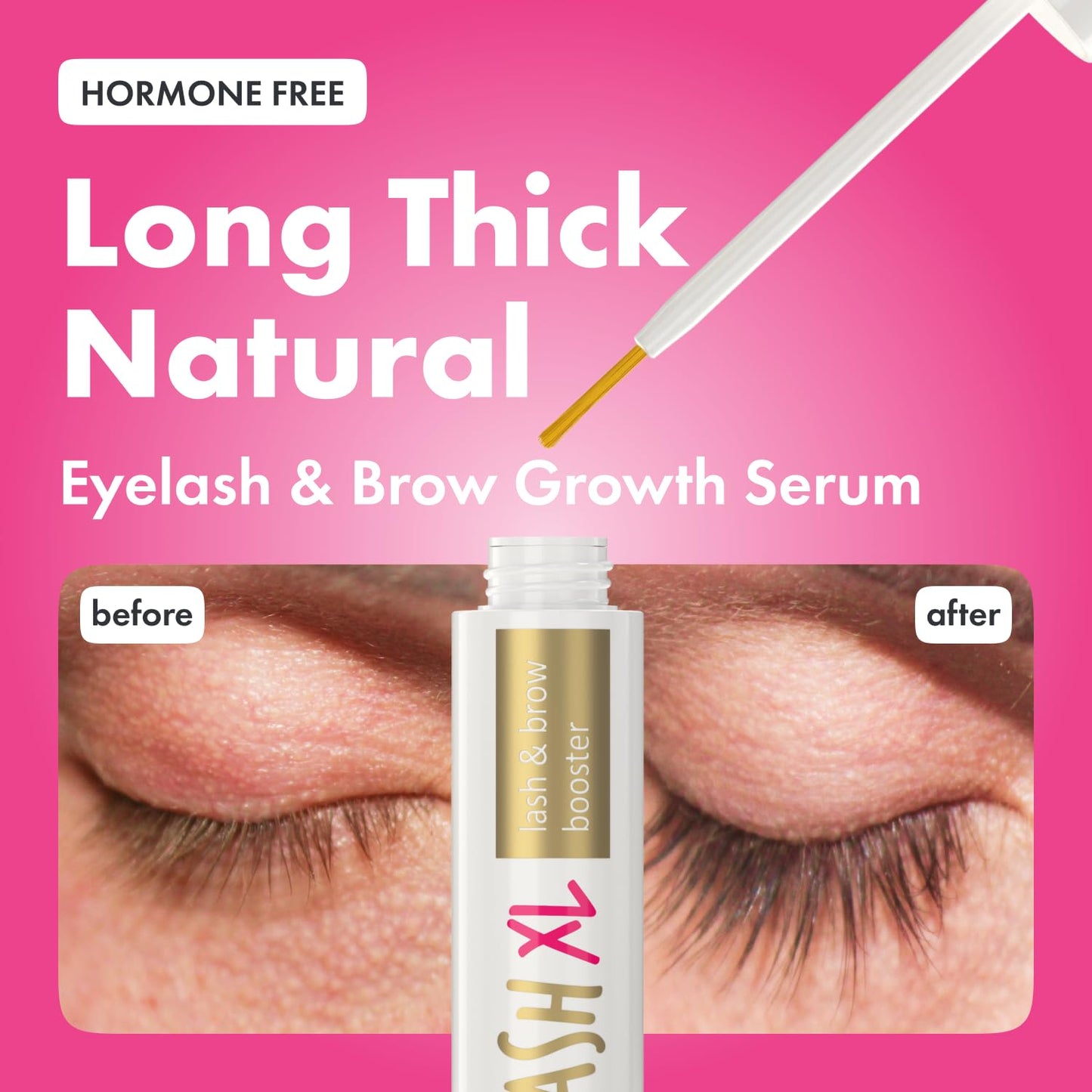 TOPLASH XL Lash and Brow Booster, Growth Serum with Eyelash and Eyebrow Enhancer, Promotes Stronger, Thicker, Healthier Lashes with Botanicals and Peptides - 0,2 Fl Oz(6 ml)