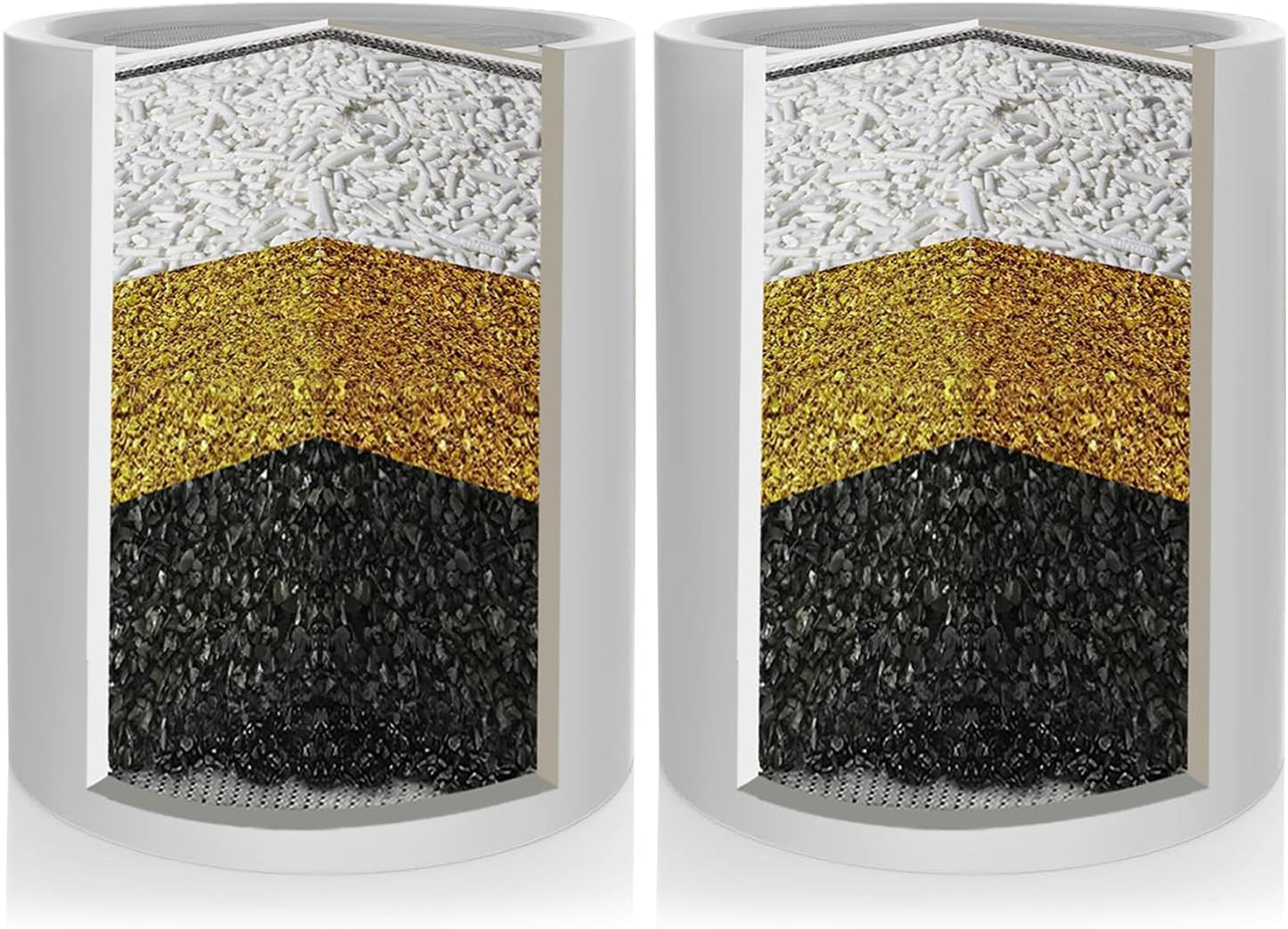 Enhanced Formula Multi-Stage Shower Filter Cartridge,High output Universal replacement filter cartridge, Remove Chlorine Heavy Metals and Other Sediments, Reduces Dry Itchy Skin（Pack of 2)