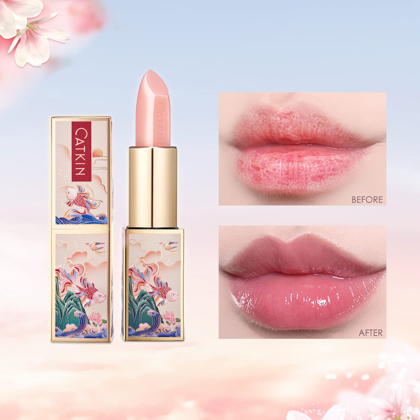 CATKIN Lip Balm Ultra Hydrating Lip Moistrurizer Lip Care with Vitamin E Nourishing For Cracked & Dry Lips 0.12 oz Transparent Clear C03 Diamond Ocean