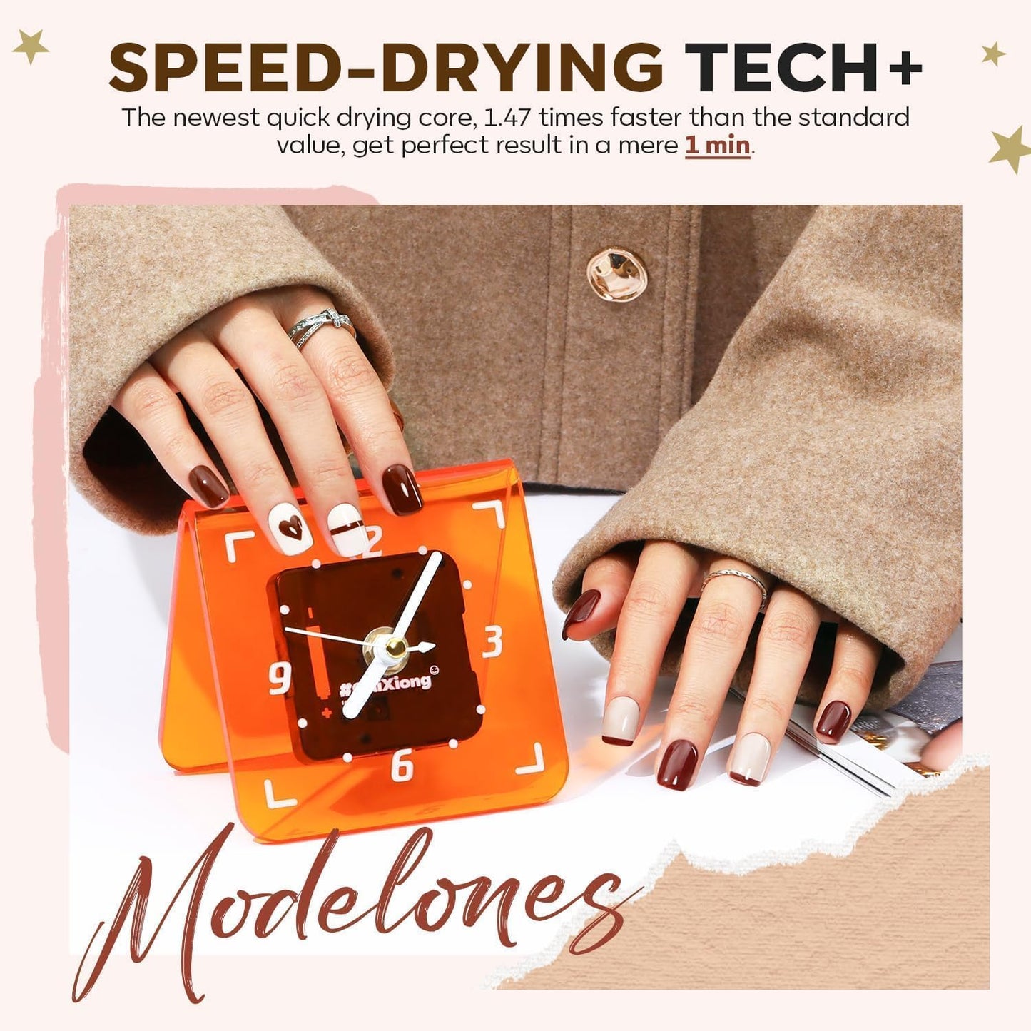 modelones Nail Polish Set 12 Colors Nude Brown Fall Nail Polish Set Champagne Gold Glitter Nail Polish Neutral Nude Pink Shimmer Fall Winter Brown Nail Gifts for Women Girl DIY Salon Home Manicure