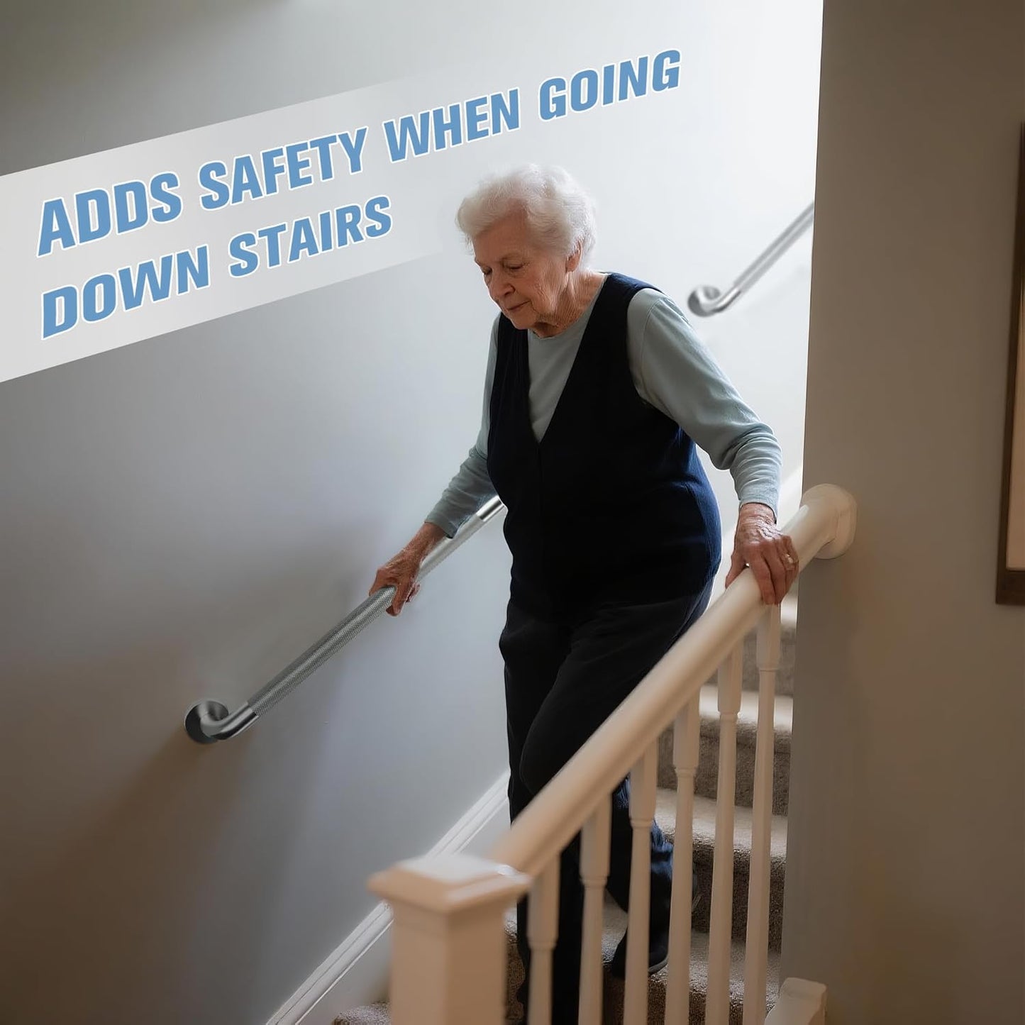 Grab Bars for Bathtubs and Showers 2 Pack 24'' Safety Grab Bar, Heavy Duty Shower Handle Bath Handrails for Seniors and Elderly, Bathroom Safety Grip