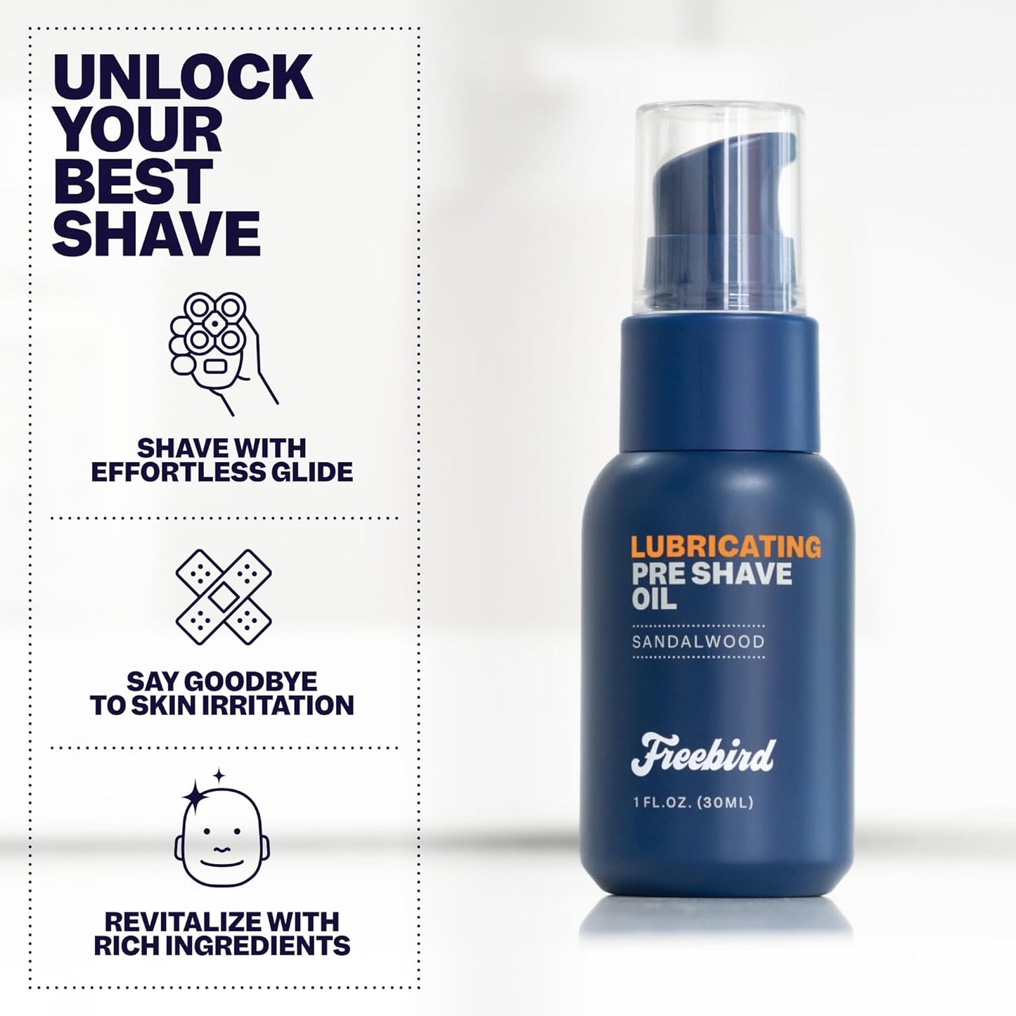 The Freebird Skin Care Bundle - Pre-Shave Oil, Shave Gel, and Aftershave Lotion in Sandalwood