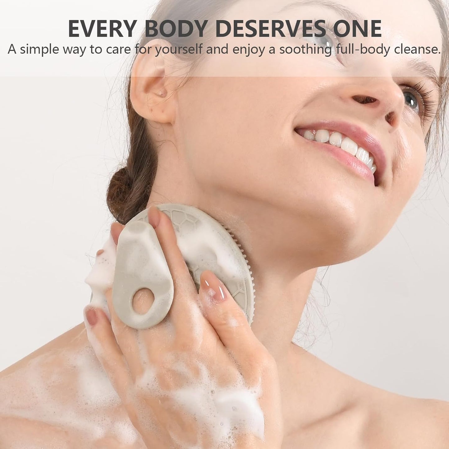 Silicone Body and Face Scrubber Set 5 Pack, BEAUTAIL Shower Bath Scrubber, Gentle Exfoliating Brush for Women Men Sensitive Skin, More Hygienic Than Traditional Loofah, Long Lasting, Pink+Blue+Gray