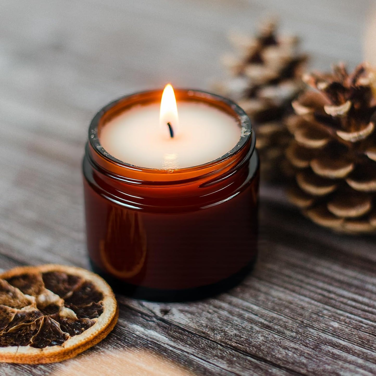 2oz Jars with Lids, HOA Kinh 3 Pack Amber Glass Jars with Lids Empty Cosmetic Containers Round Airtight Glass Jar with Black Lid for Storing Lotions Powders Ointments