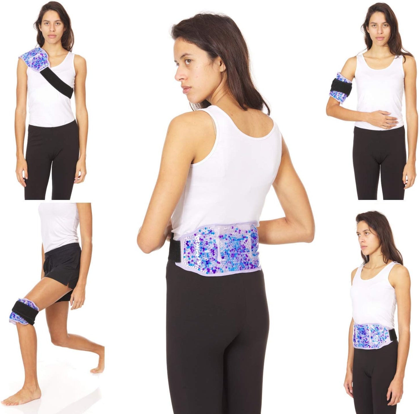 Premium Hot Cold Gel Bead Ice Pack by FOMI Care | Cool Compress for Lower Back, Shoulder, Knee, Bicep, Stomach | Coccyx, Sciatica, Tailbone Pain Relief | Flexible, Reusable Heating Pad | (Purple)