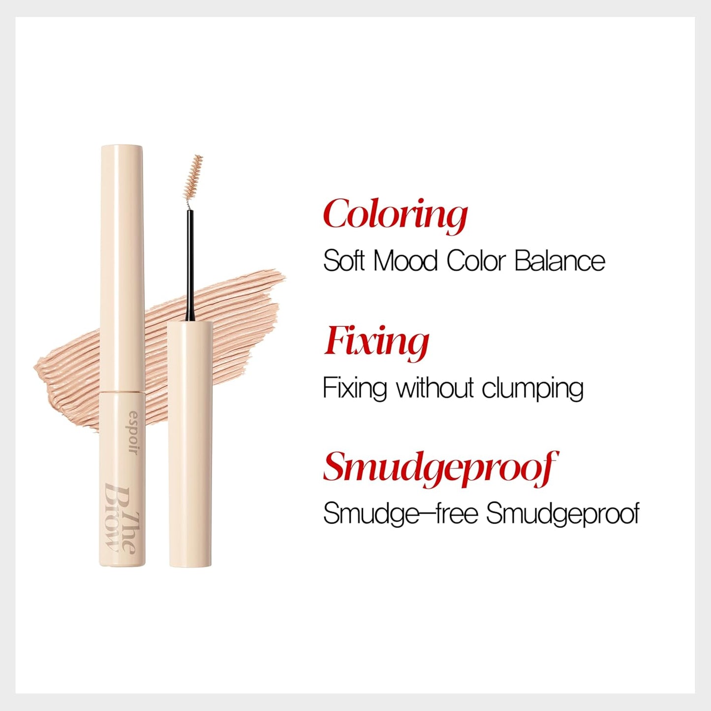 Espoir The Brow Color Fixing Cara #4 Fake Bleach 0.1 fl oz | Easy Fixing without Clumping with Skinny Brush | Long Lasting Smudgeproof Eyebrow Mascara | Soft Mood Coloring Tinted Gel | Korean Makeup