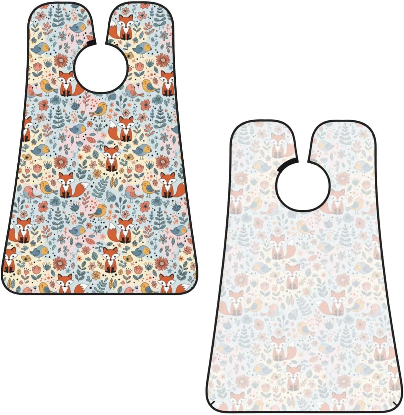 Waterproof Beard Trimming Bib, Non-Stick Hair Catcher for Men Shaving, Grooming Apron for Husband Dad, Floral Flowers Foxes Shave Bib