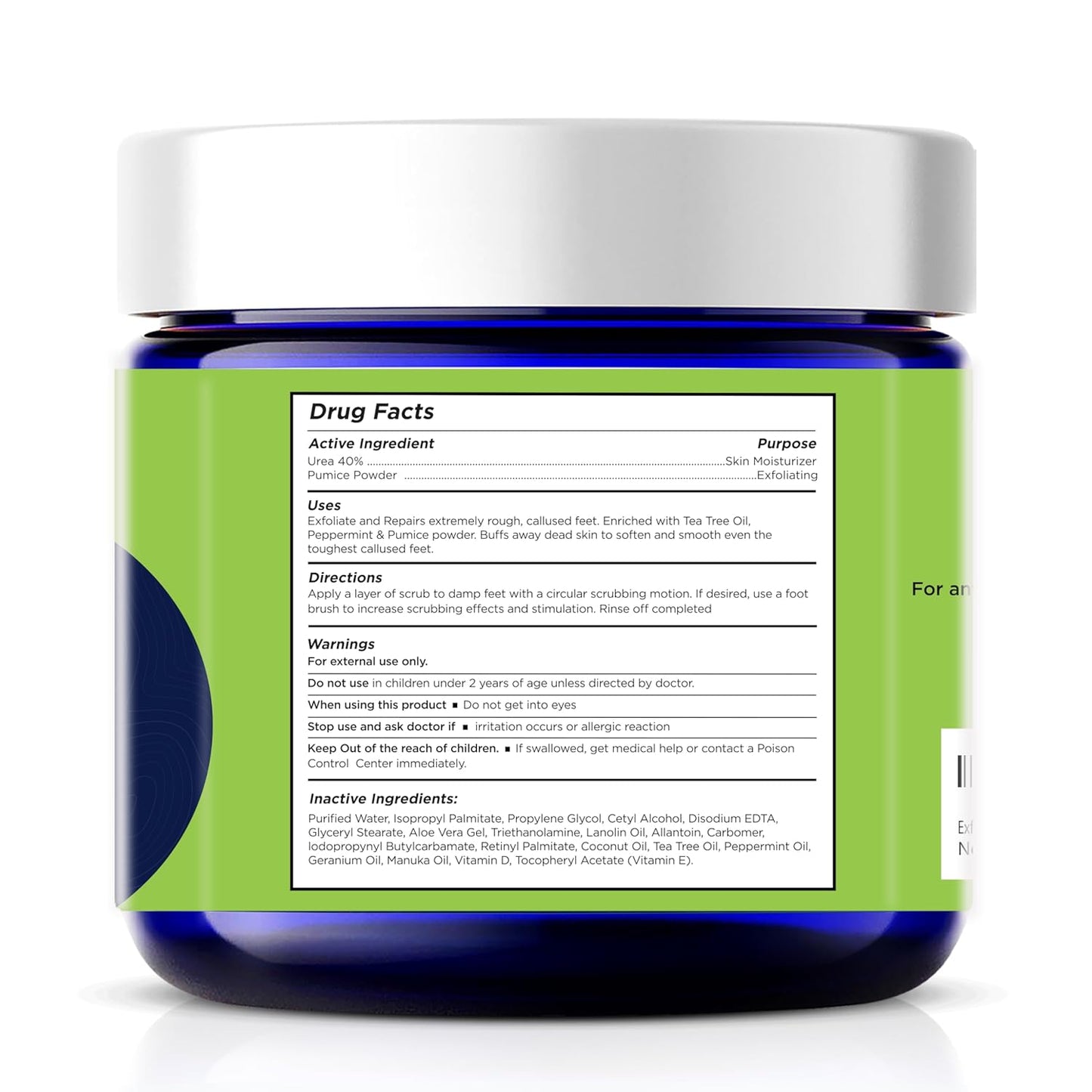 Exfoliating Foot Scrub with Pumice Stone powder - Gentle Moisturizing Foot Scrub for Dry Skin - Cracked Heel Repair for Smooth, Soft Feet - Pedicure Foot Spa 2 Pack