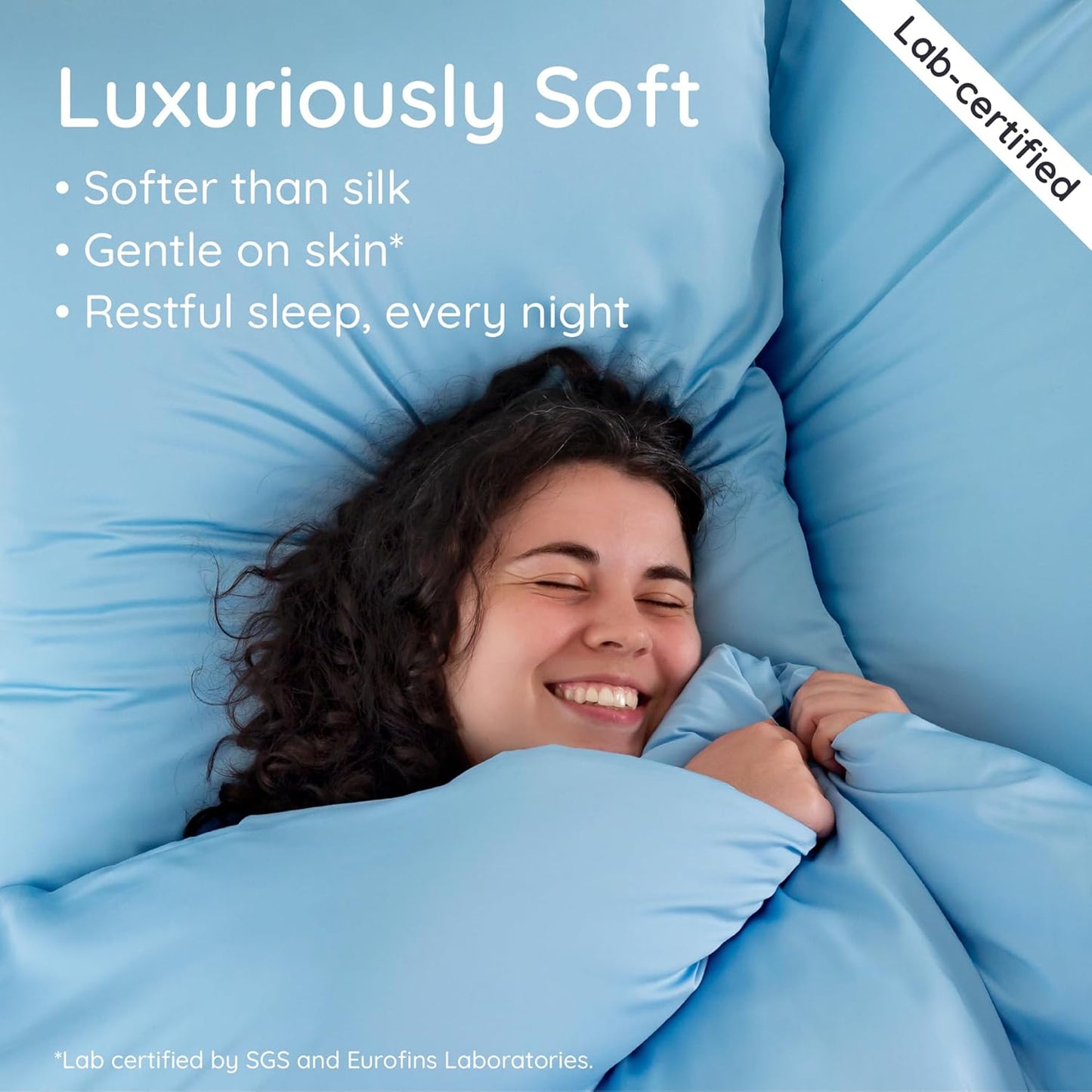 Bambaw 100% Viscose Derived from Bamboo Pillowcases King Size – Set of 2 Cooling Pillow Cases King with Envelope Closure, Soft Pillow Cases, Cool Pillow Cases for Hot Sleepers (Dream Blue)