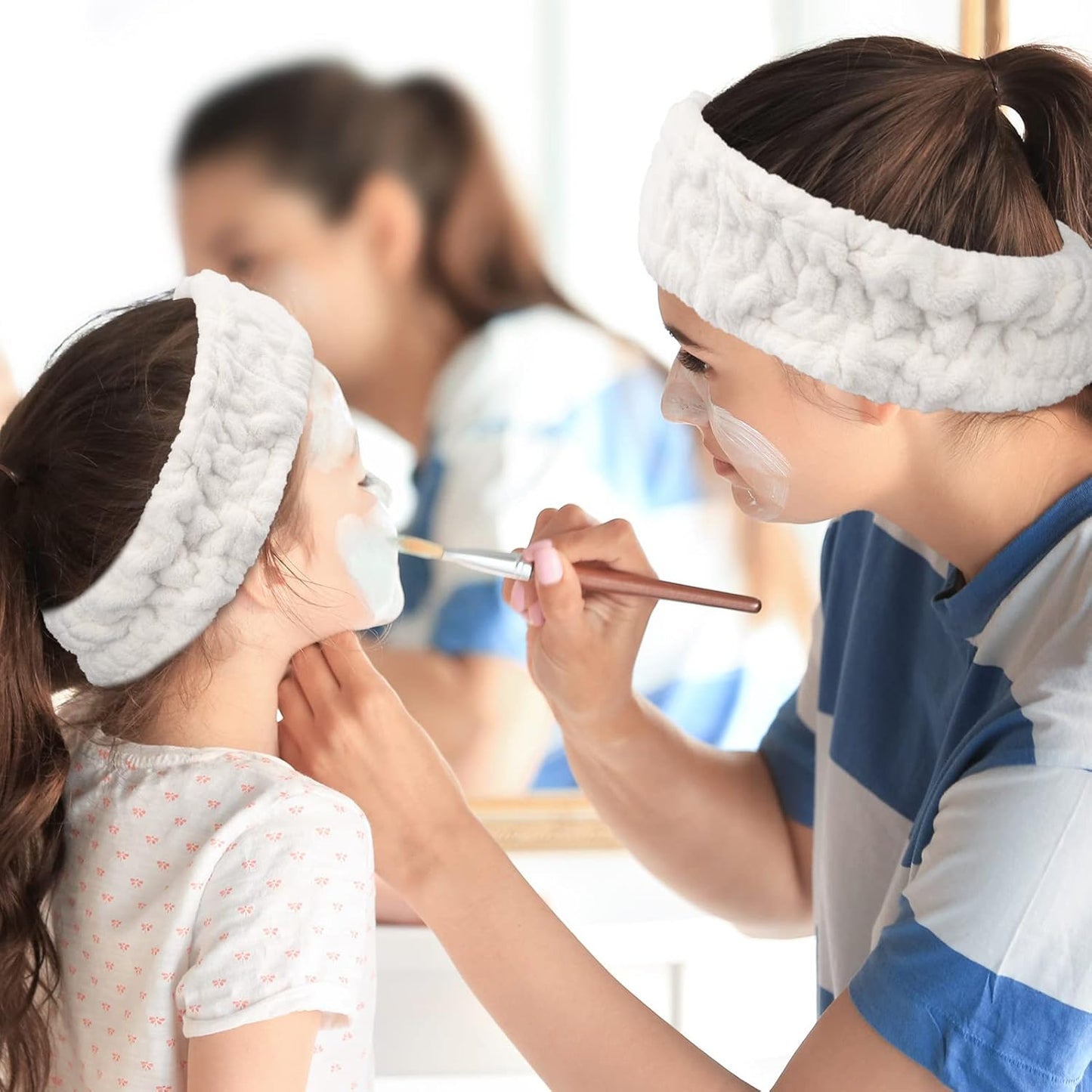 Chuangdi 3 Pieces Headband Set - Elastic Head Wrap for Makeup, Washing Face, Yoga, Sports, Shower, Women and Girls (White)