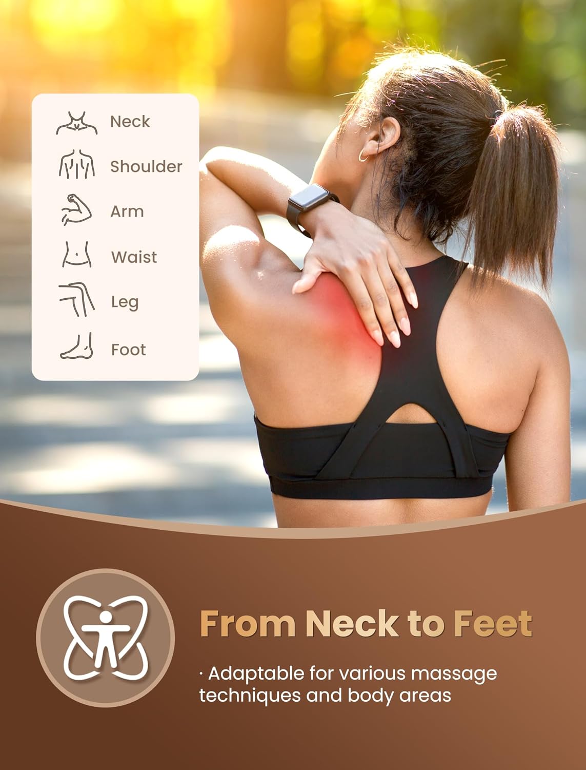 lifechill Trigger Point Massage Tool for Gua Sha, Lymphatic Drainage Massager, Deep Tissue Thumb Saver Acupressure Tool for Full Body Pain Relief, Gold